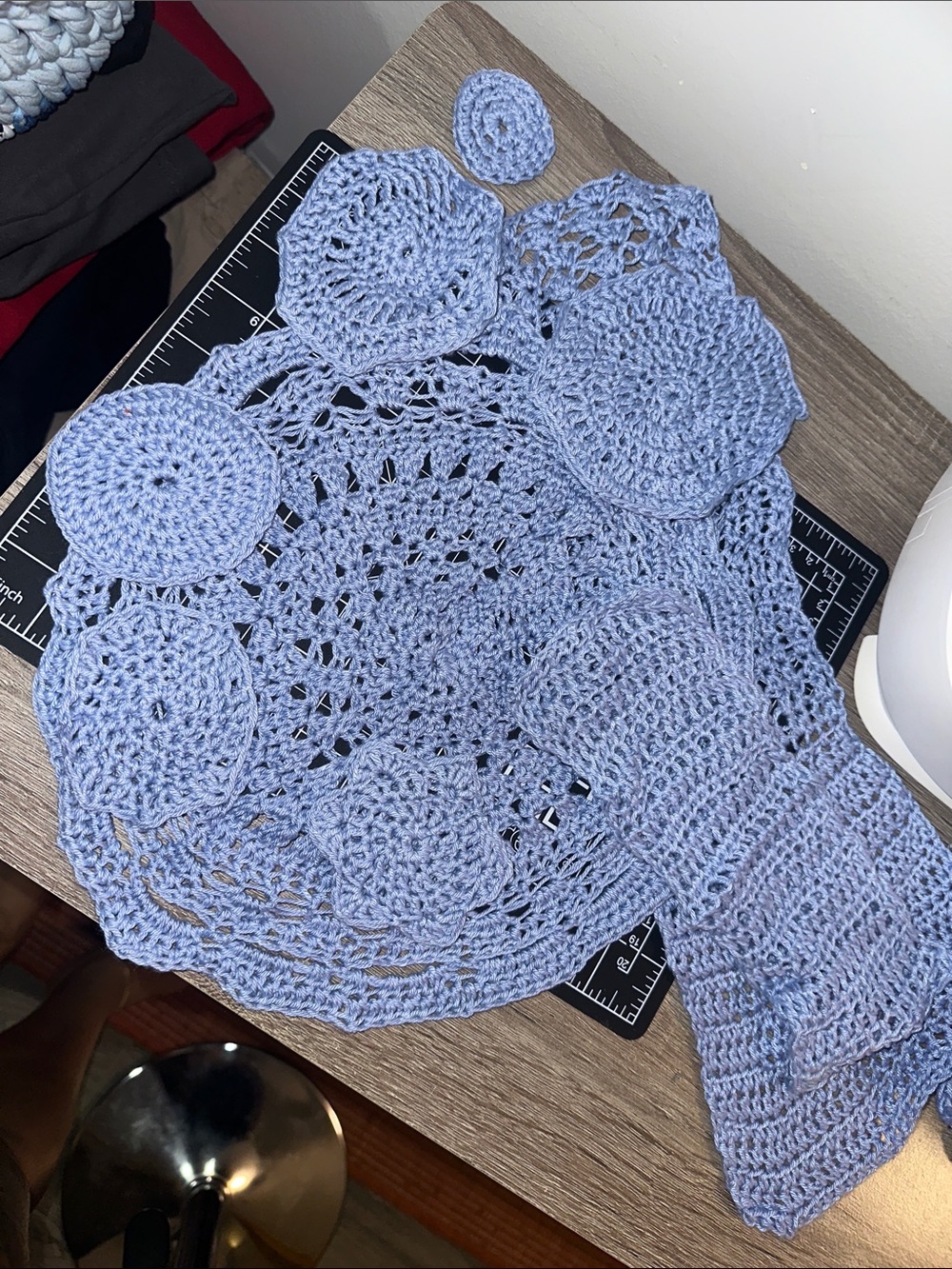 Crochet doily bundle set of 9- 100% cotton